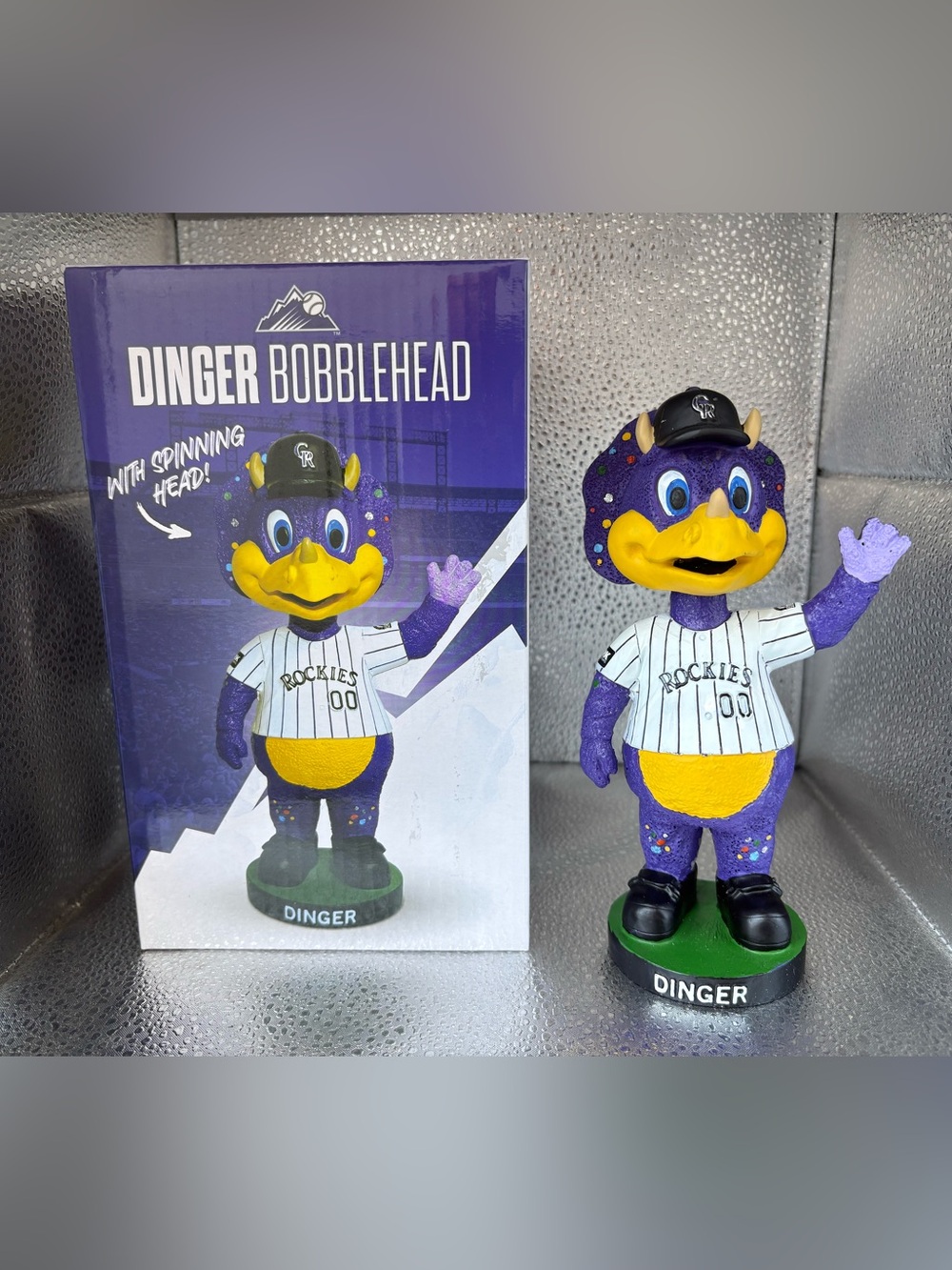 Dinger Rockies Bobblehead - Purple & Yellow Mascot 2026?sga